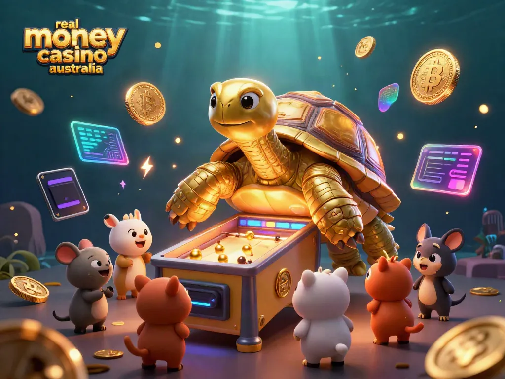 Play exciting real money casino Australia games with the colossal golden tortoise and cryptocurrency elements