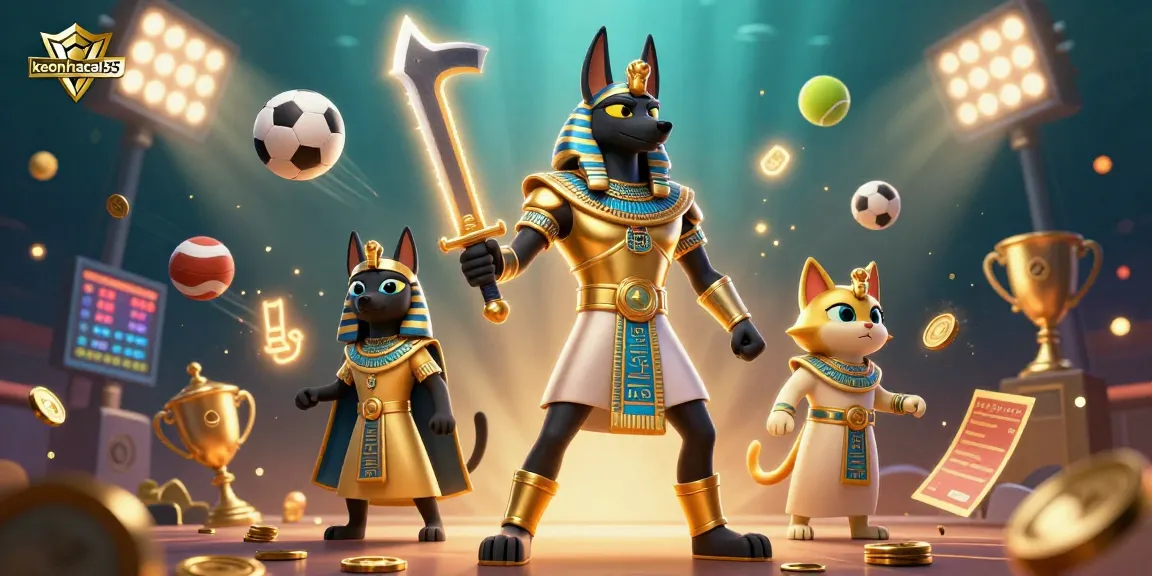 Engage with sports betting excitement featuring keonhacai55 in a vibrant 3D illustration.